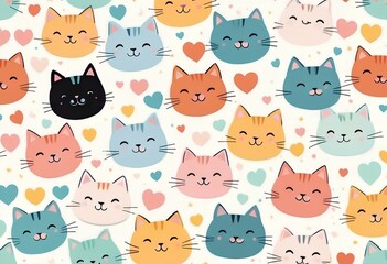 a wallpaper with a blue and pink cat on it
