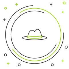 Line Man hat with ribbon icon isolated on white background. Colorful outline concept. Vector