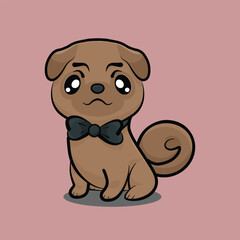 French bulldog wearing a bowtie sitting and smiling