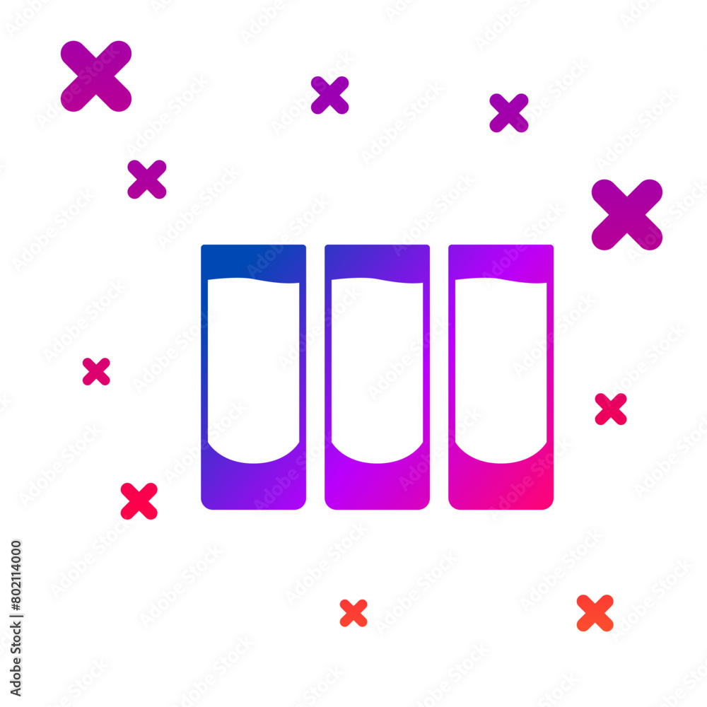 Poster color shot glass icon isolated on white background. gradient random dynamic shapes. vector