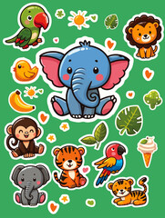 jungle theme stickers