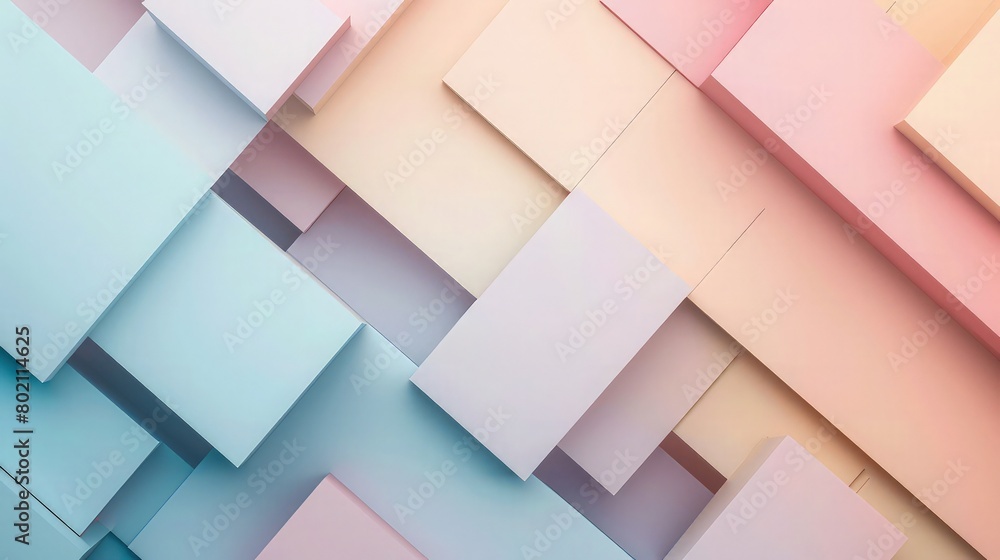 Poster abstract background with squares and cubes light colors