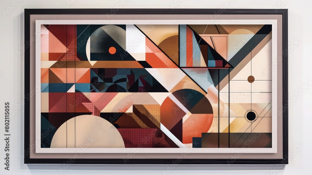 Poster abstract background different shapes of geometric shape background with primary bold color