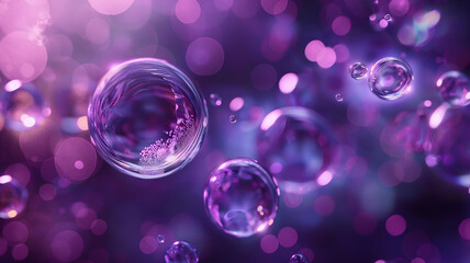 purple bubbles abstact background 