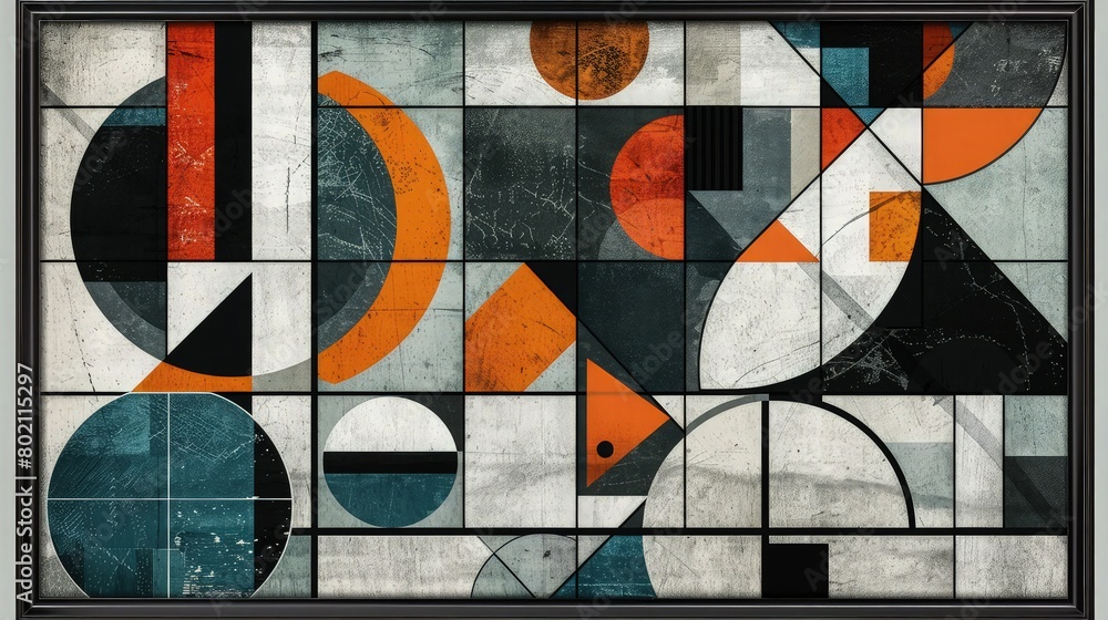 Poster abstract background different shapes of geometric shape background with primary bold color