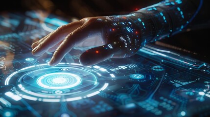 Advanced Touchscreen Interface Demonstrating Futuristic User Experience Technology for Enhanced Interaction