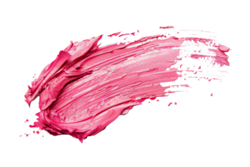 Gel blush stick smudge isolated on background, blush brush swatch, Beauty makeup smeared.