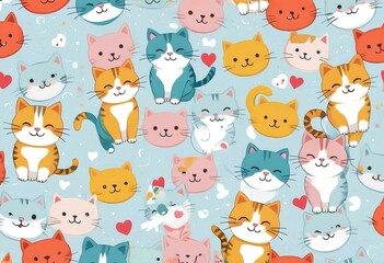 a wallpaper with a blue and pink cat on it
