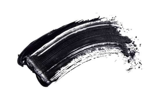 Gel eyeliner smudge isolated on background, eyeliner brush swatch, Beauty eye makeup smeared.