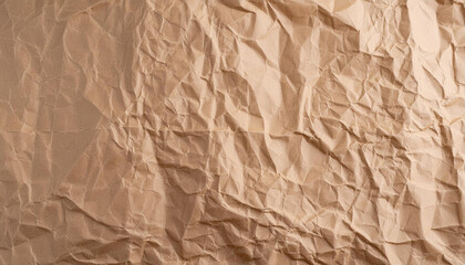Brown wrinkle recycle paper background for Design. Blank surface for text or work