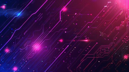 Obraz premium Modern Futuristic Circuit Board Vector Banner Design for Technology and Engineering