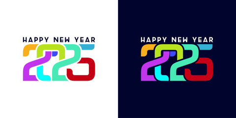 2025 new year logo design with colorful connected numbers