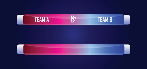 Vector Illustration Scoreboard Team A Vs Team B Broadcast Graphic and Bottom Thirds Template for Sports, Football and Soccer