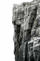 Fototapeta premium Majestic Cliff Faces Isolated on White. Generative ai