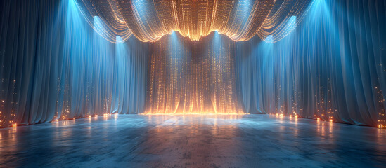 Futuristic Retractable Theater Stage with Soft Lighting for Performance and Documentary Capture