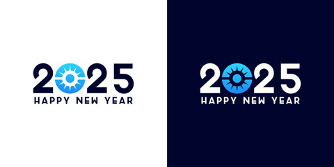 2025 new year logo design with modern number typography