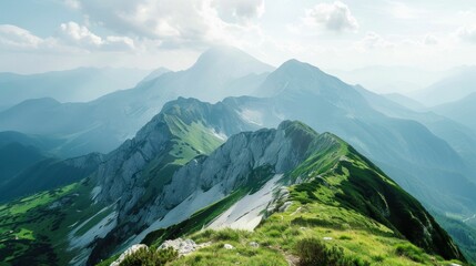 Serenity of Mountain Vistas. Generative ai