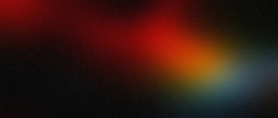 Bright Orange red dark green background gradient grainy color with noise on a dark background. A banner with an empty space for design, celebration, advertising, business, text