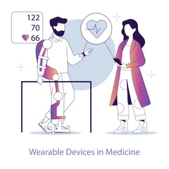 Wearable Technology concept. Flat vector illustration.
