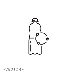 recycle plastic trash used icon, reuse bottle, recycle waste, save green ecology environment, thin line symbol isolated on white background, editable stroke eps 10 vector illustration