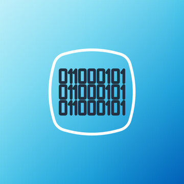 Line Binary code icon isolated on blue background. Colorful outline concept. Vector