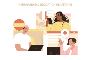 Sharing Culture. Flat Vector Illustration