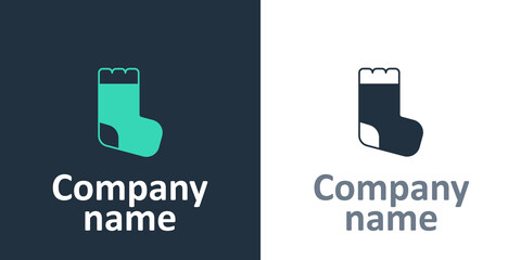 Logotype Baby socks clothes icon isolated on white background. Logo design template element. Vector