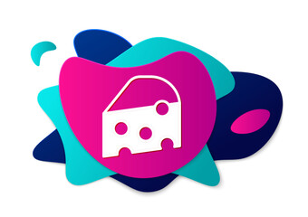 Color Cheese icon isolated on white background. Abstract banner with liquid shapes. Vector