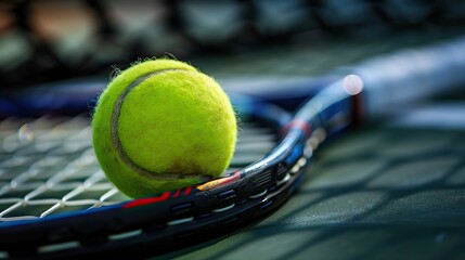 tennis racket and balls photography style blur bokeh close up
