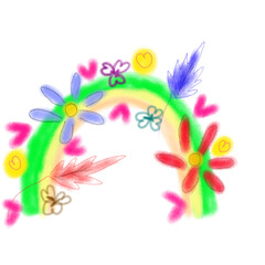 Fototapeta premium Colorful watercolor rainbow 