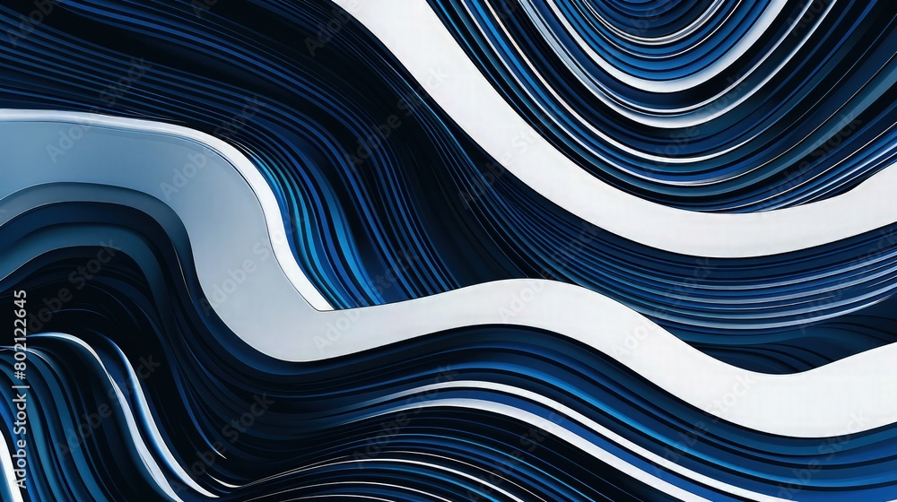 Poster an elegant pattern of interwoven curves and spirals in black and white, creating a hypnotic and mesm