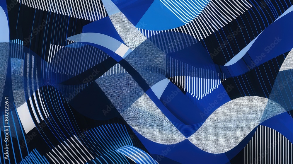Poster an elegant pattern of interwoven curves and spirals in black and white, creating a hypnotic and mesm