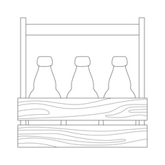 Bottle crate icon. line and glyph version, outline and filled vector sign.