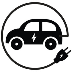 Fototapeta premium Electric Vehicle icon, Electric vehicle charging station for ecosystem, Renewable Energy and renewable natural gas