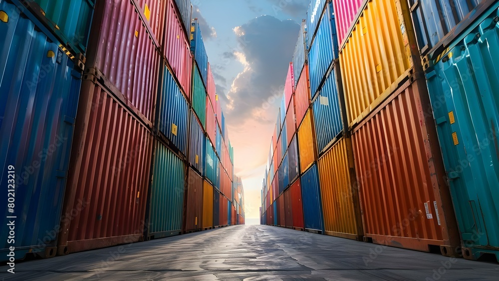 Poster optimizing global import/export operations through container cargo shipping in international busines