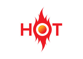 concept of word hot on white background. hot logo
