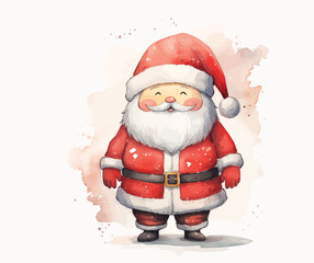 Obraz premium Watercolor painting of Santa Claus