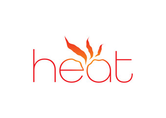 Heat word and flame concept. red heat logo