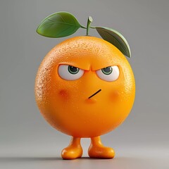 3d illustration of orange cartoon character