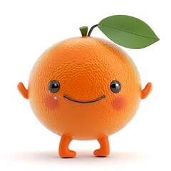 3d illustration of orange cartoon character