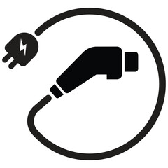 Electric Vehicle icon, Electric vehicle charging station for ecosystem, Renewable Energy and renewable natural gas