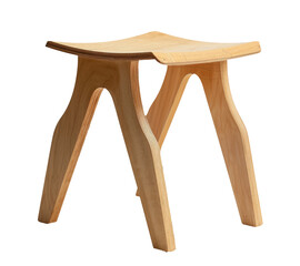 Wooden Stool With Bent Leg