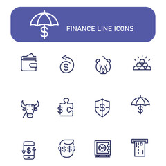 finance line vector icons set , financial icons