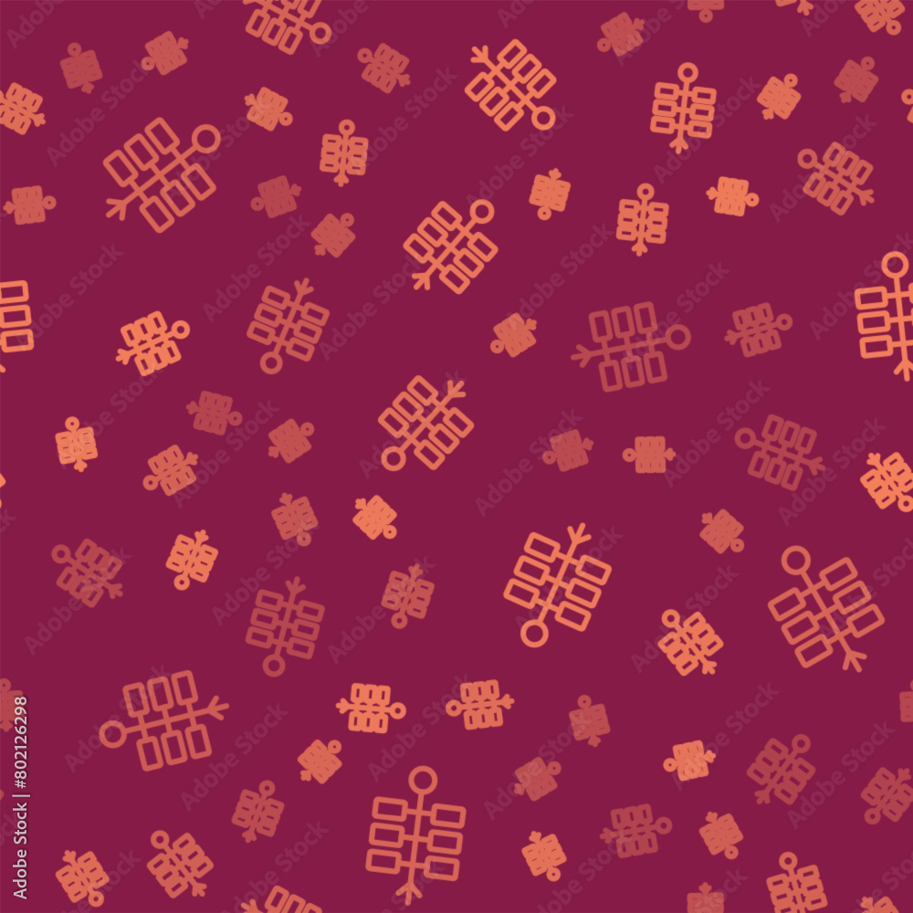 Aufkleber brown line firework icon isolated seamless pattern on red background. concept of fun party. explosiv