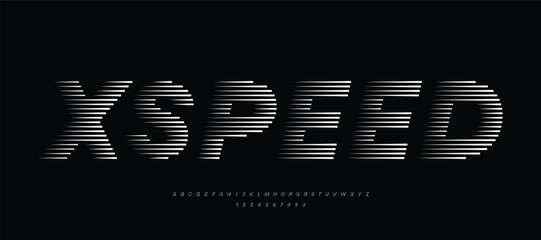 Alphabet Fonts with Abstract Lines Pattern