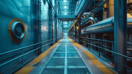 the exterior of a modern meat processing plant, symbolizing efficiency and hygiene standards