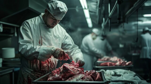 the humane and regulated slaughter process, adhering to industry standards and ethical practices