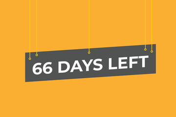 66 days to go countdown template. 66 day Countdown left days banner design. 66  Days left countdown timer
