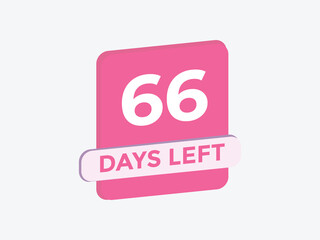 66 days to go countdown template. 66 day Countdown left days banner design. 66  Days left countdown timer
