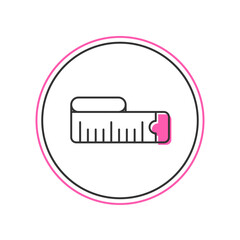 Filled outline Tape measure icon isolated on white background. Measuring tape. Vector